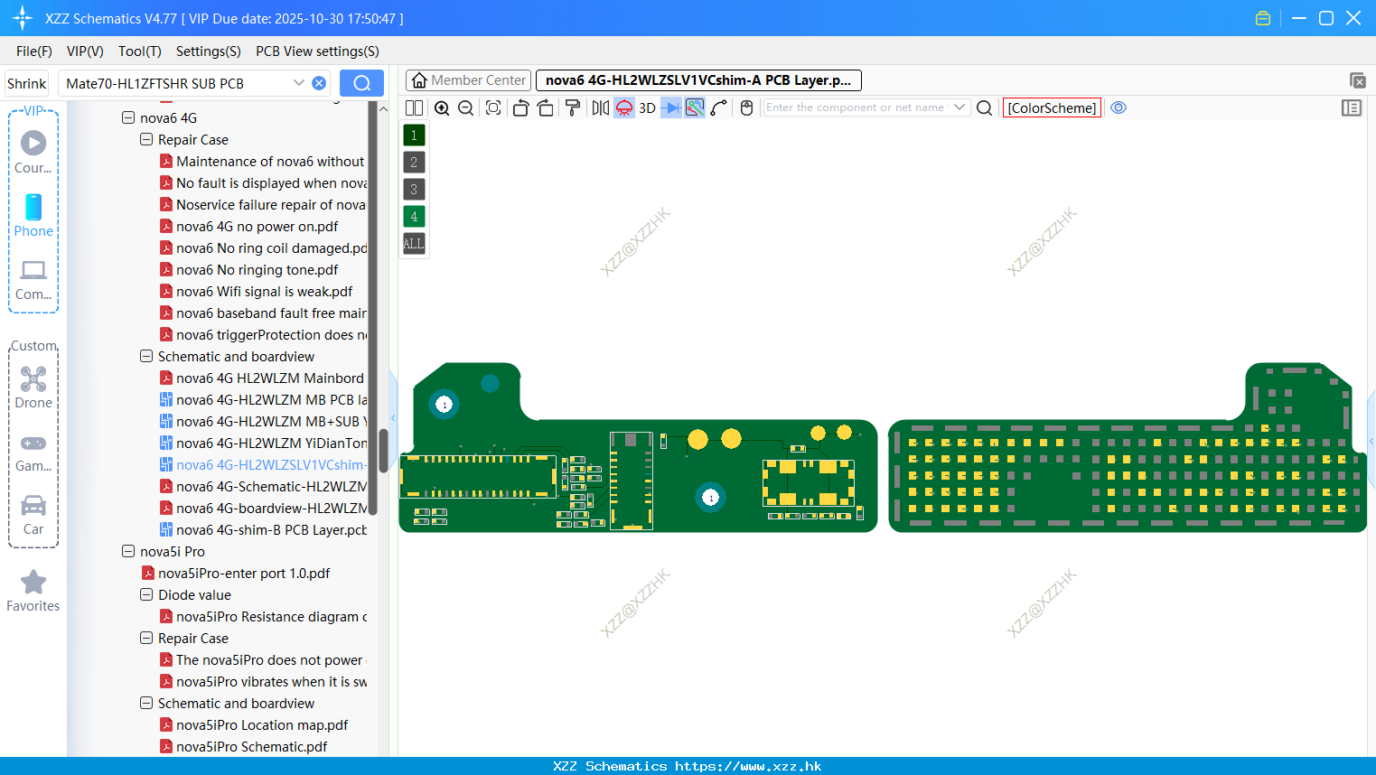 Huawei Nova6 4G-HL2WLZSLV1VCshim-A PCB Layer